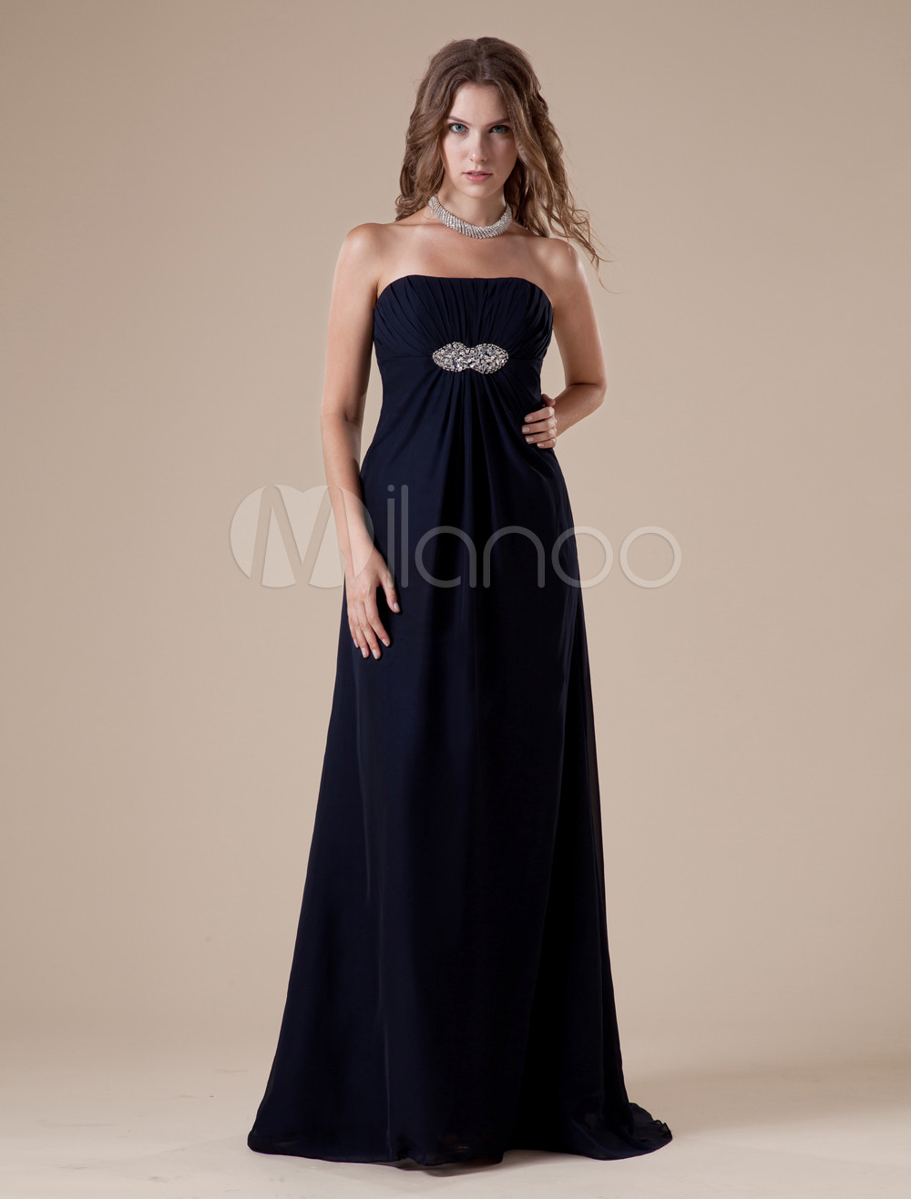 navy floor length gown