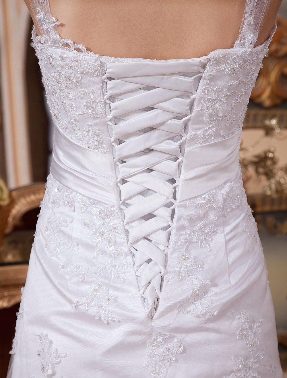 Wedding Dress with Spaghetti Straps - Milanoo.com