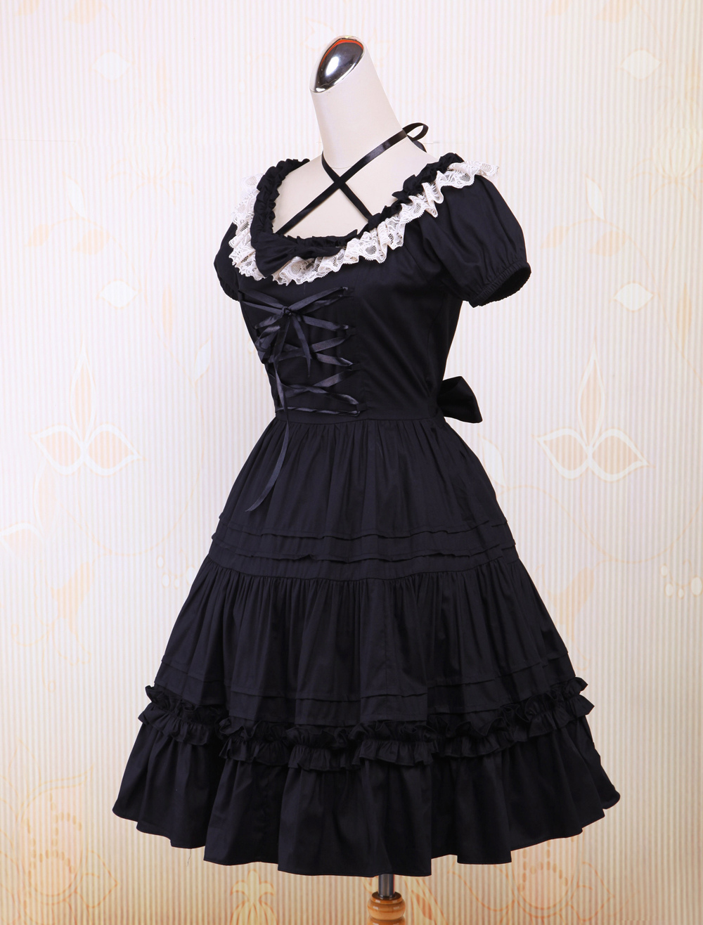 Cotton Black Lace Classic Lolita Dress - Milanoo.com