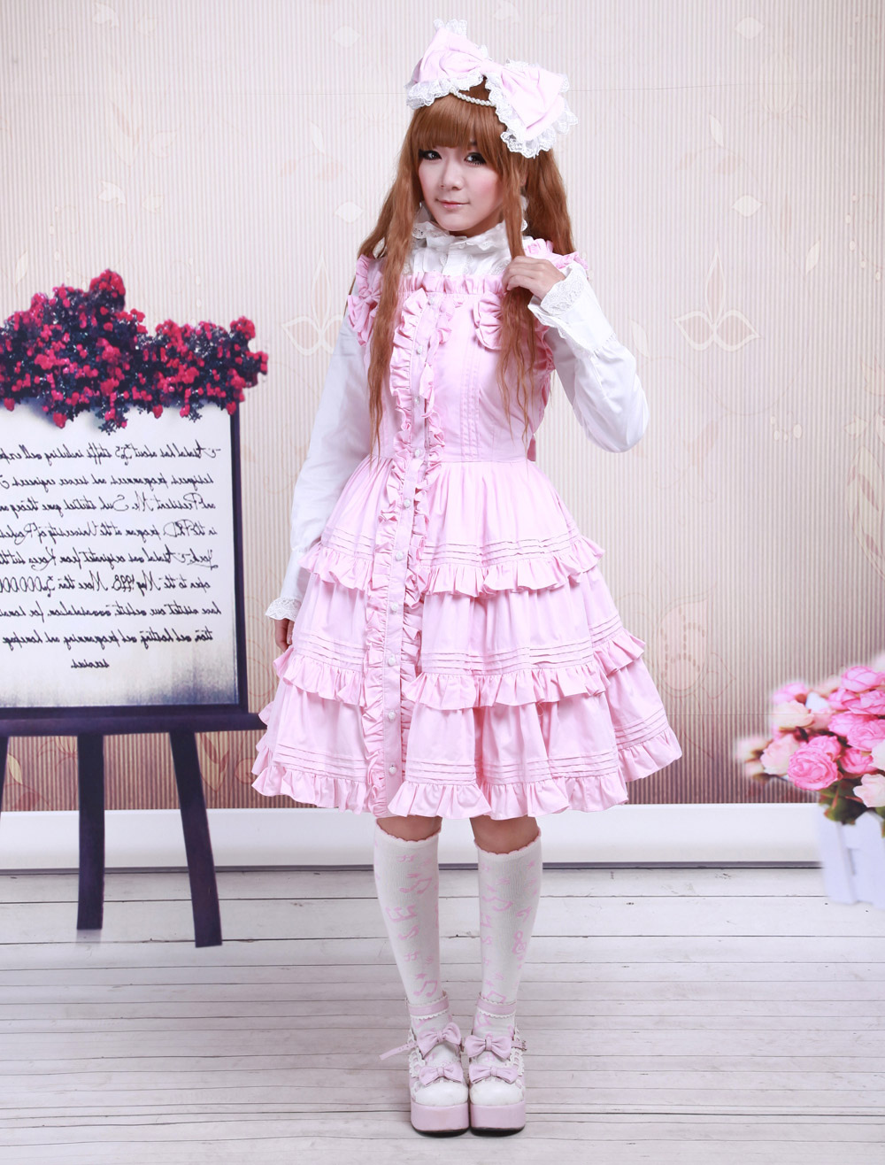 Pink Cotton Sweet Lolita Dress - Milanoo.com