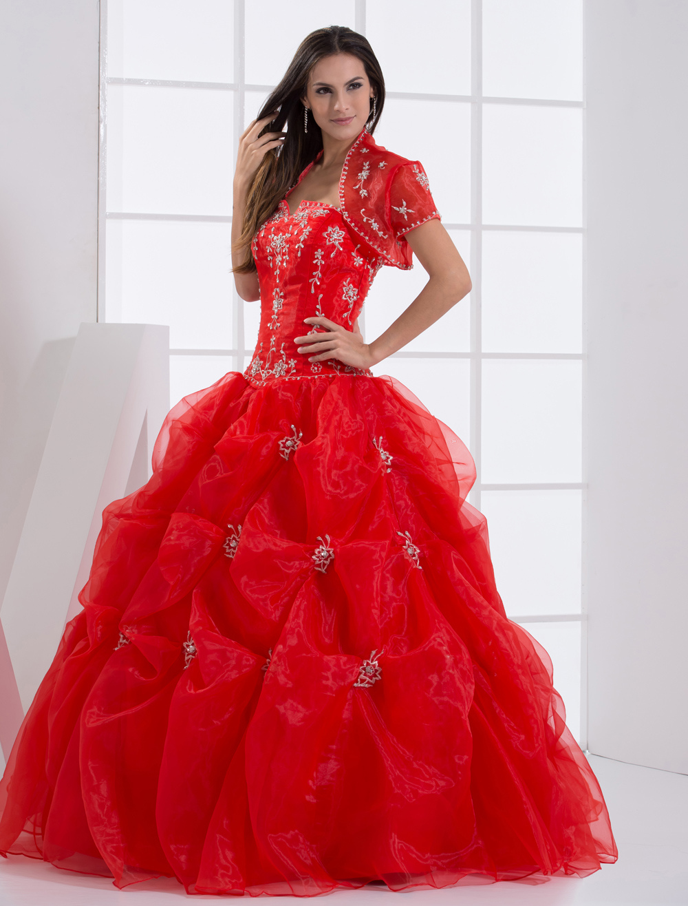 Ball Gown Red Strapless Quinceanera Dress - Milanoo.com