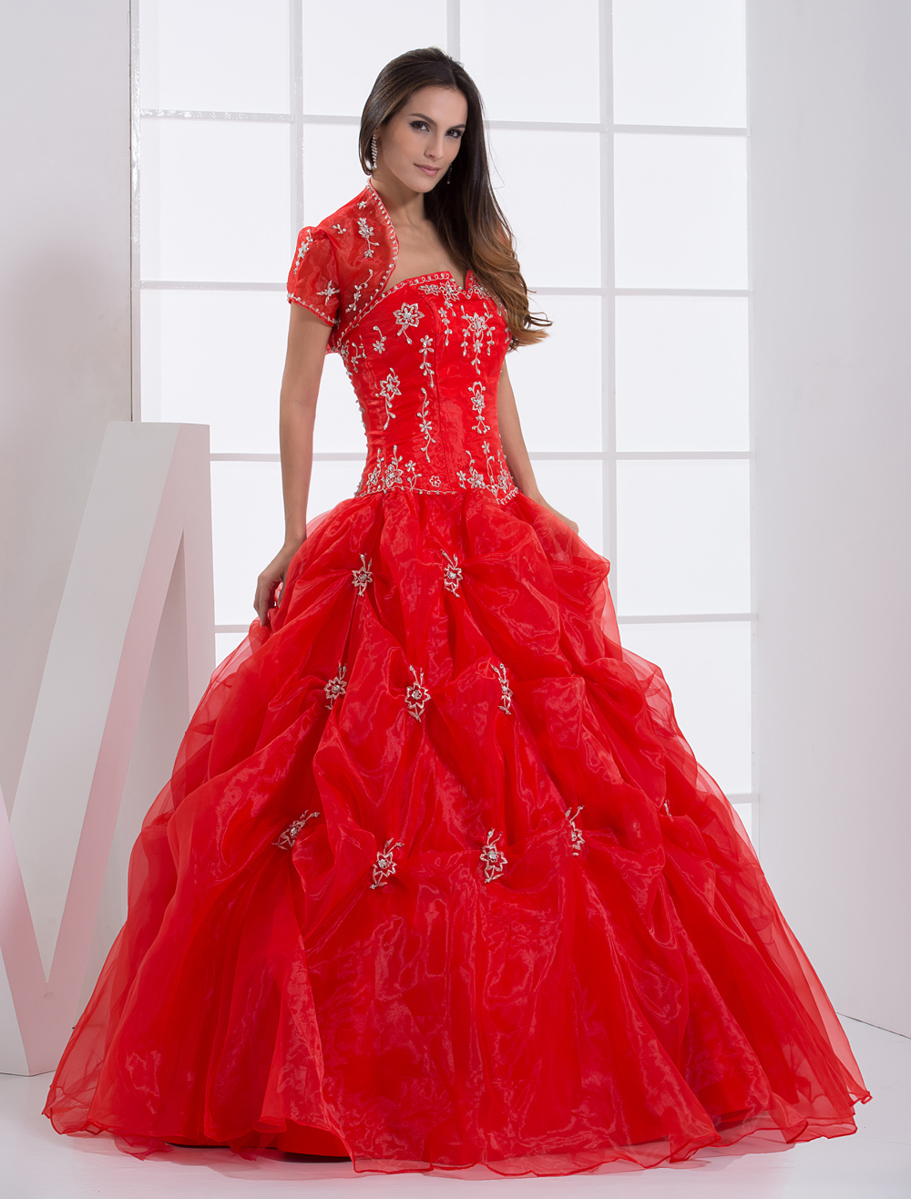 Ball Gown Red Strapless Quinceanera Dress - Milanoo.com