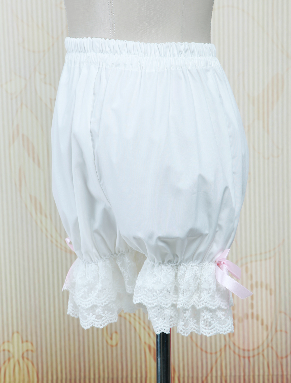 Lolita Bloomers Lace Trim Pink Bow Ribbons - Milanoo.com