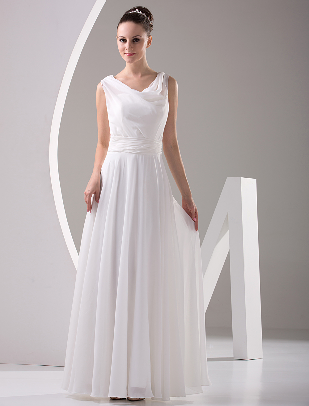 Floor Length Chiffon Bridesmaid Dresses - Milanoo.com