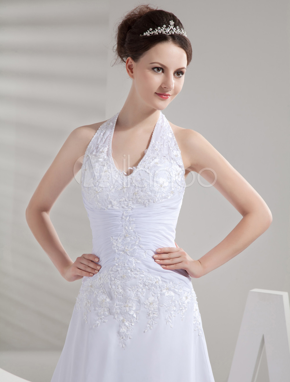 ivory chiffon gown