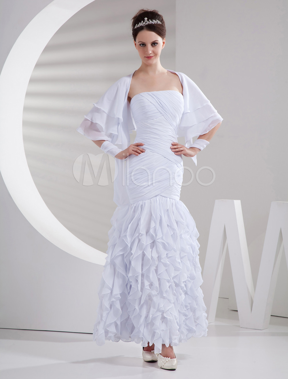 ivory chiffon gown
