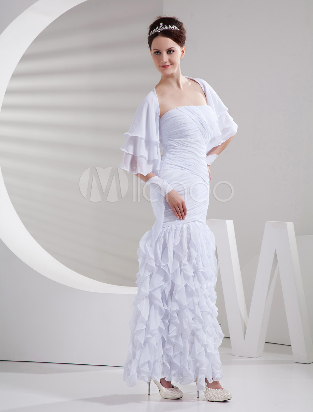 ivory chiffon gown