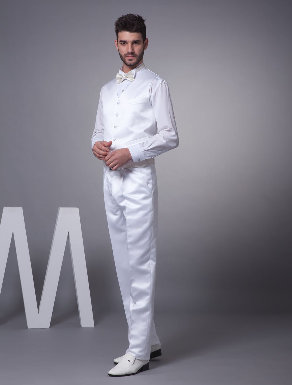 2 piece satin suit
