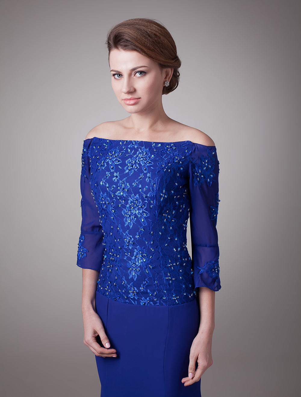 royal blue off shoulder