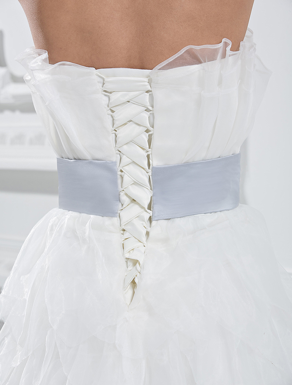 short white tulle wedding dress