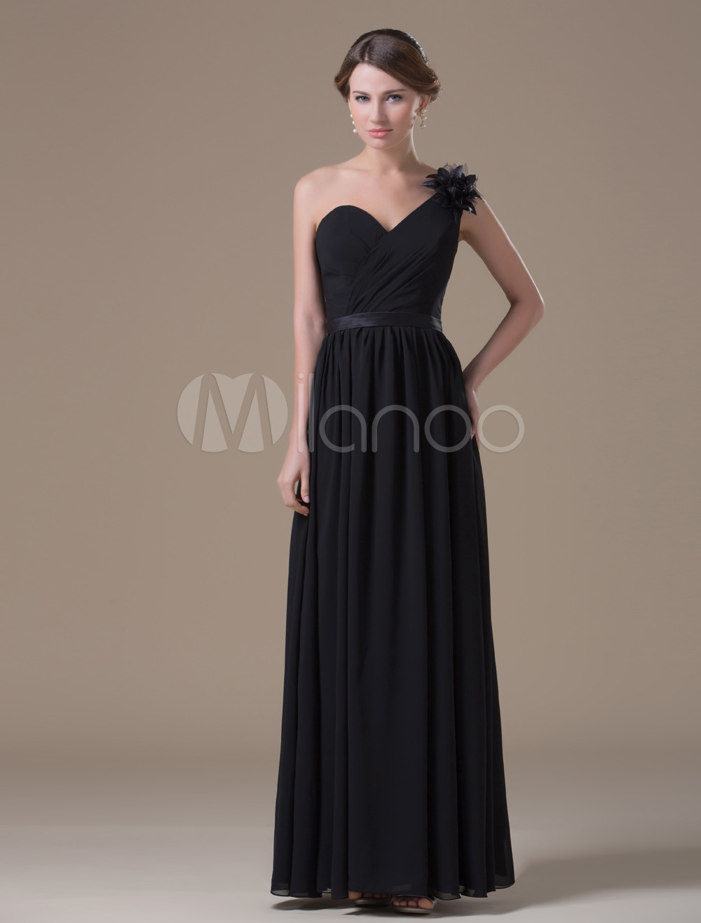 Chiffon One Shoulder Maternity Bridesmaid Dress