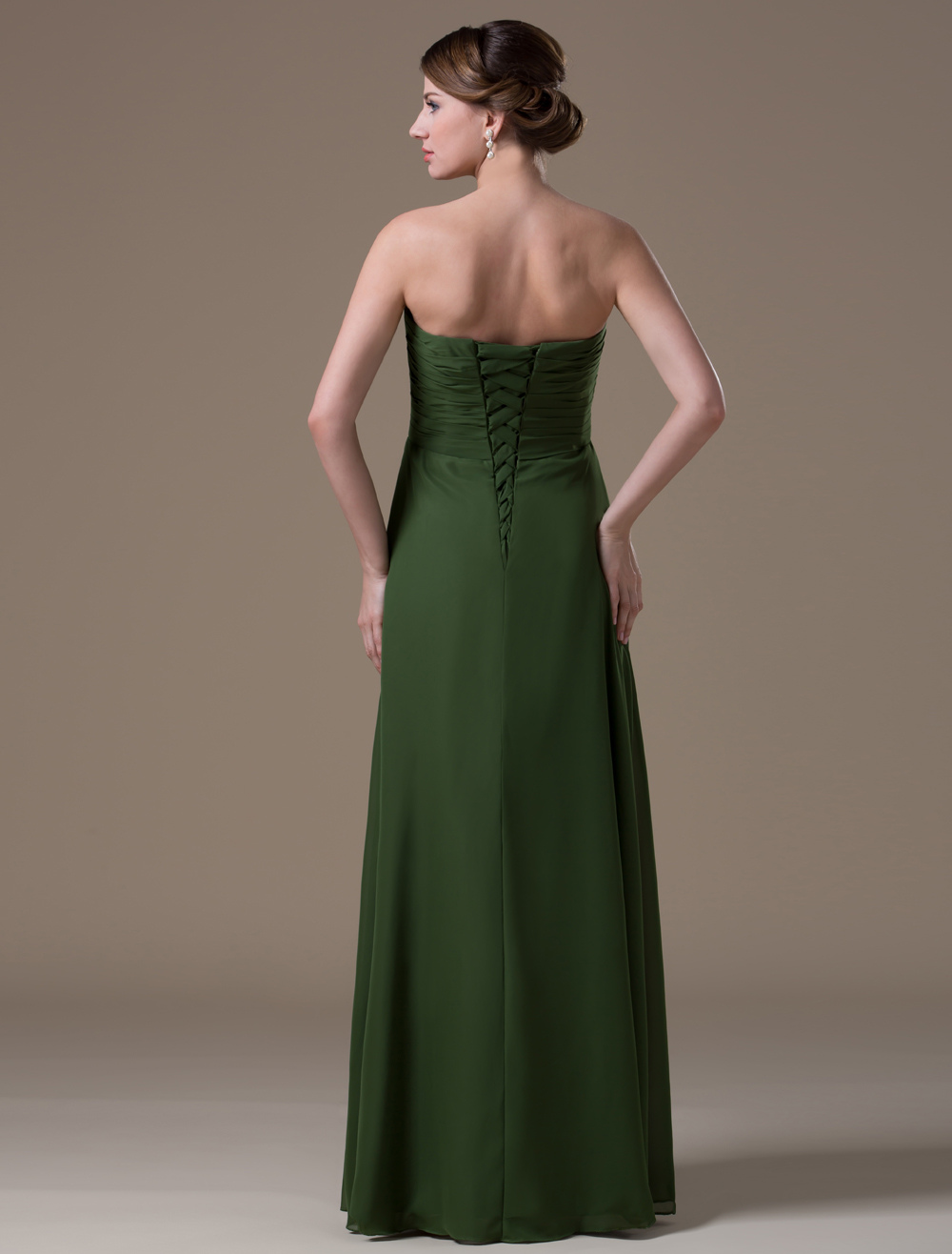 Aline Green Chiffon Maternity Bridesmaid Dress with Empire Waist
