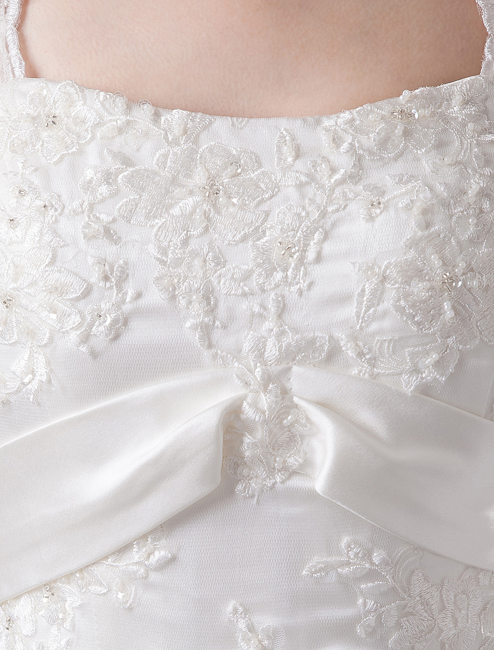 Lace Mermaid Sweetheart Applique Beading Satin Wedding Dress