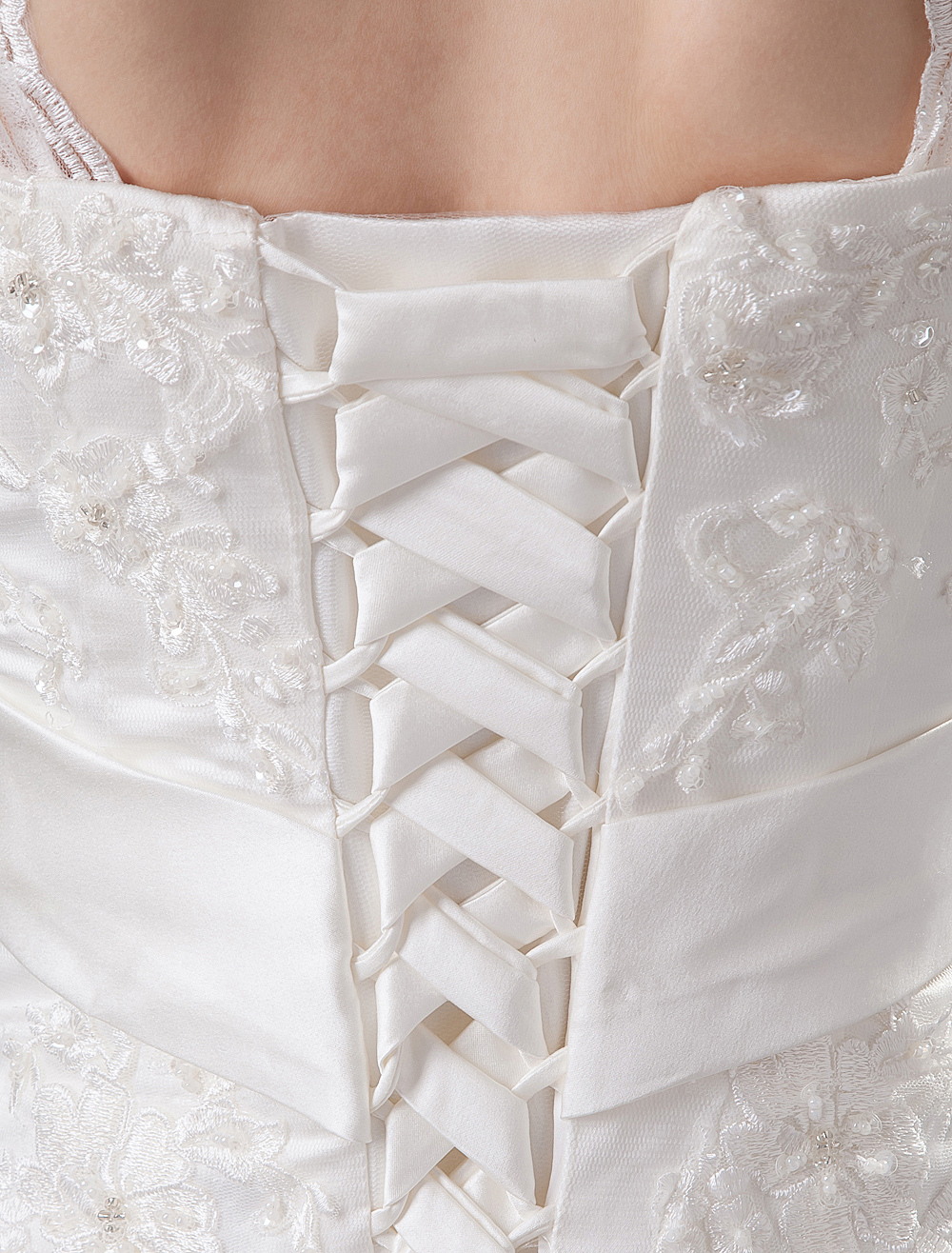 Lace Mermaid Sweetheart Applique Beading Satin Wedding Dress