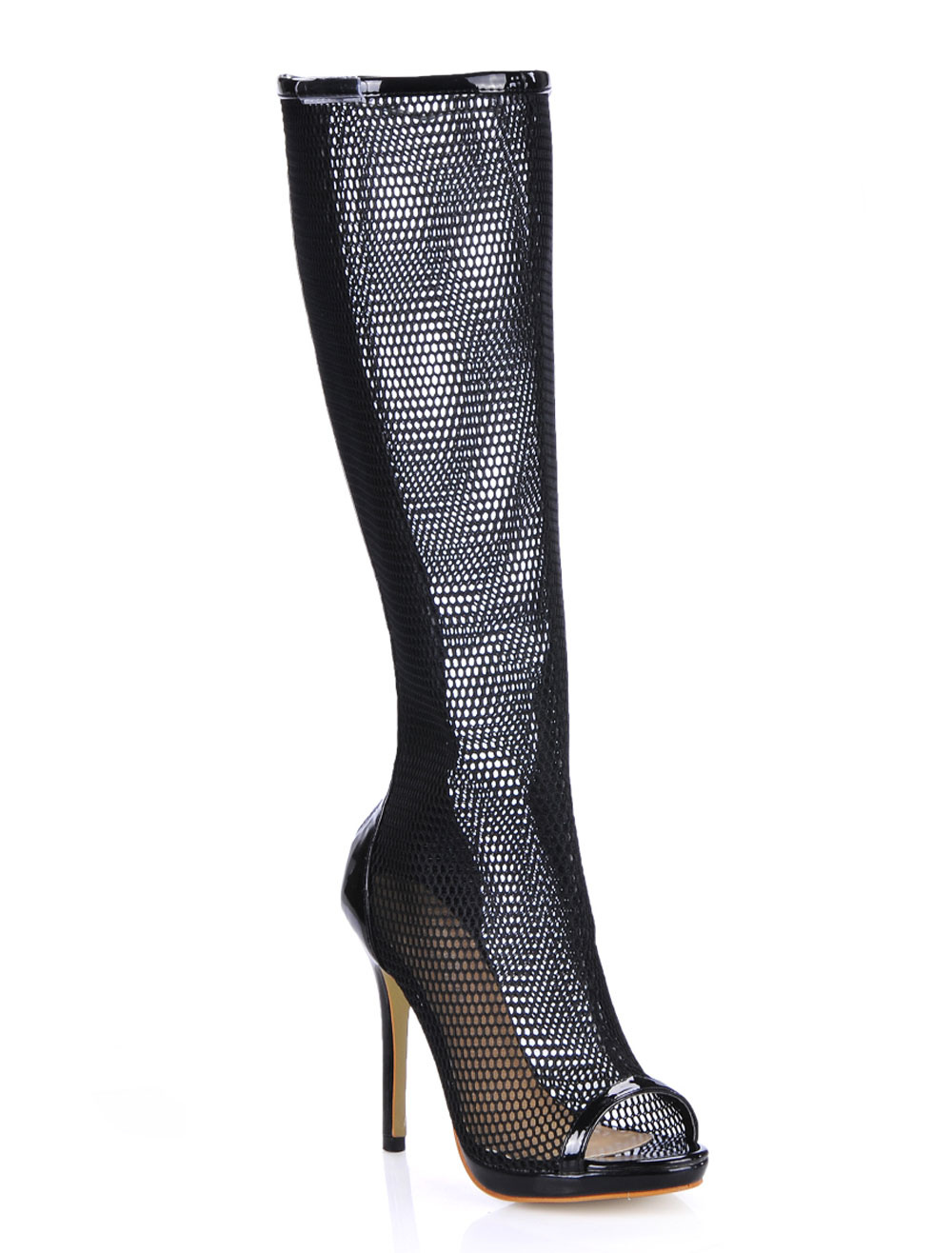 knee length black boots for women