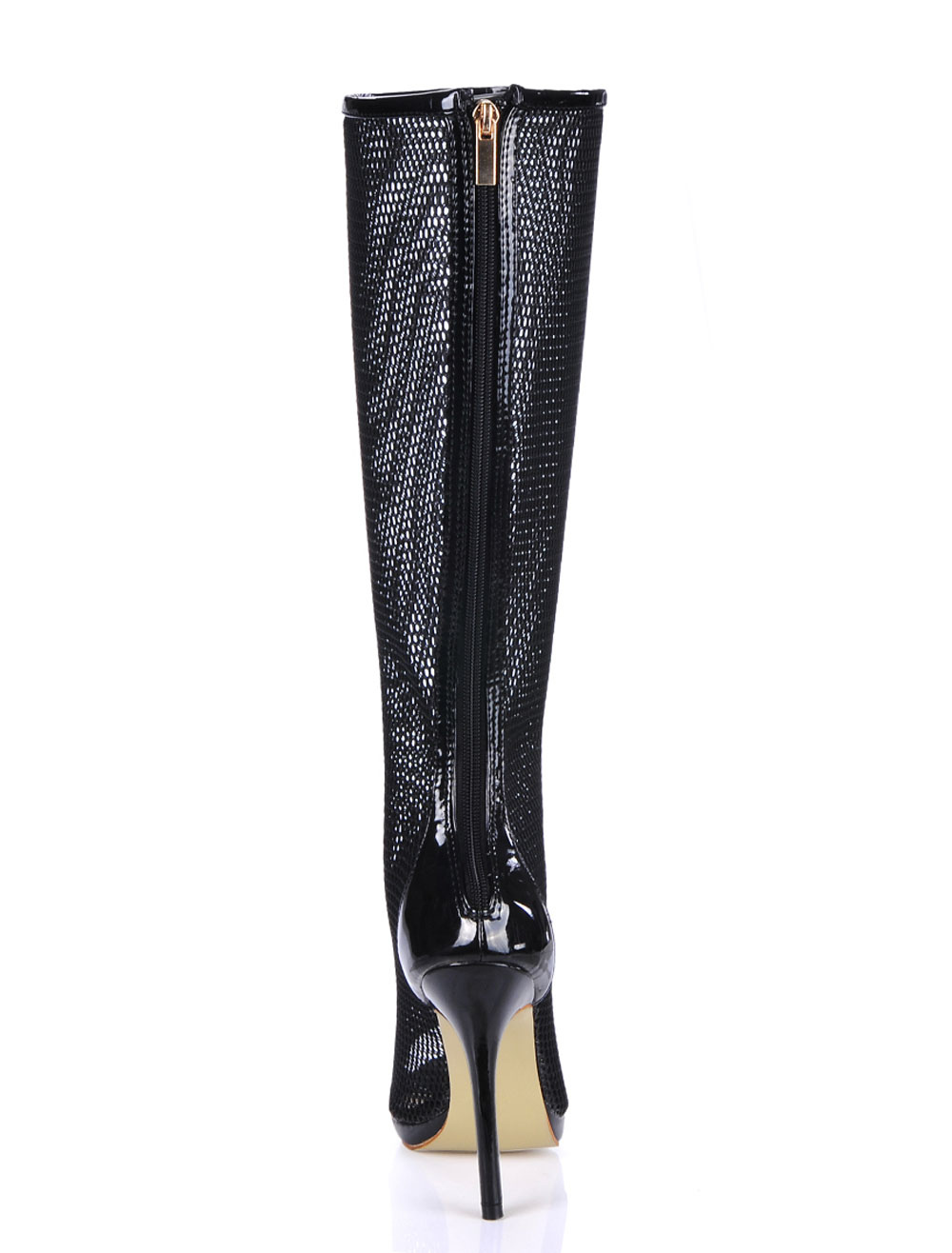Black Leather Knee Length Boots