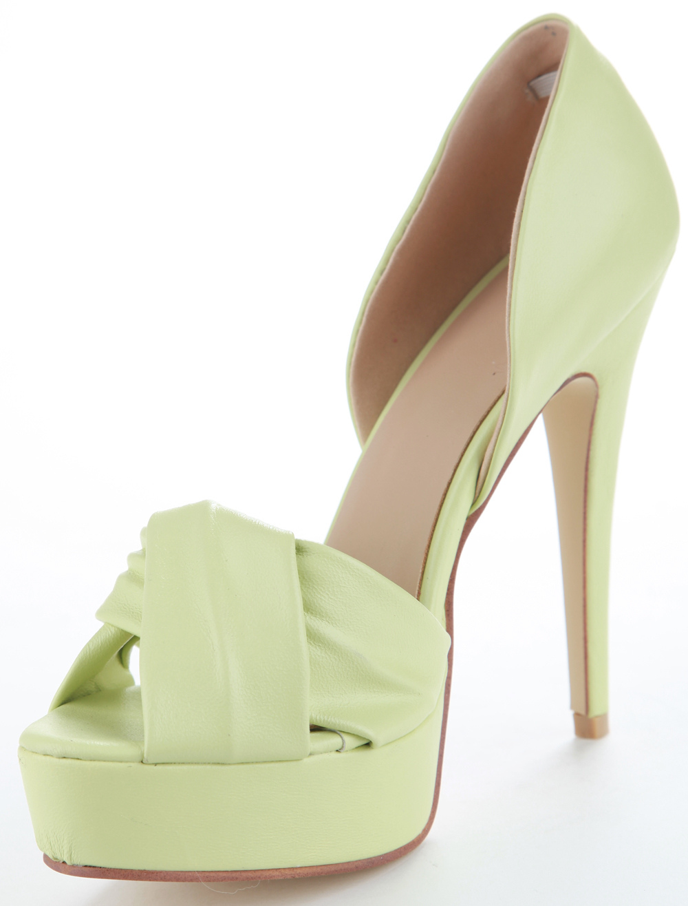 Fresh Green Leather Knot Women's High Heel Sandals - Milanoo.com
