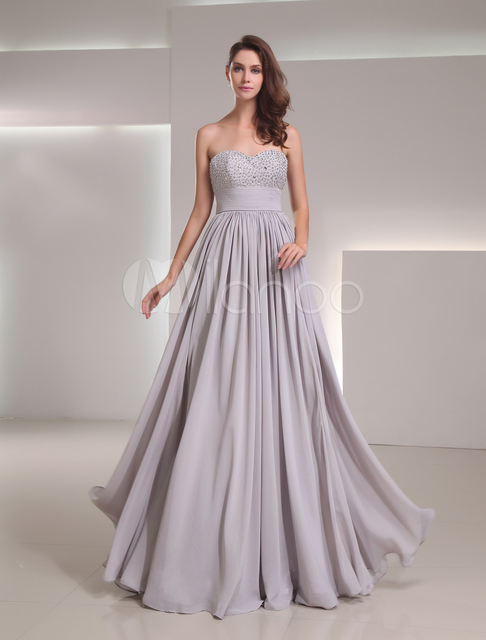 Sweetheart Neck Short Chiffon Dresses Dusk