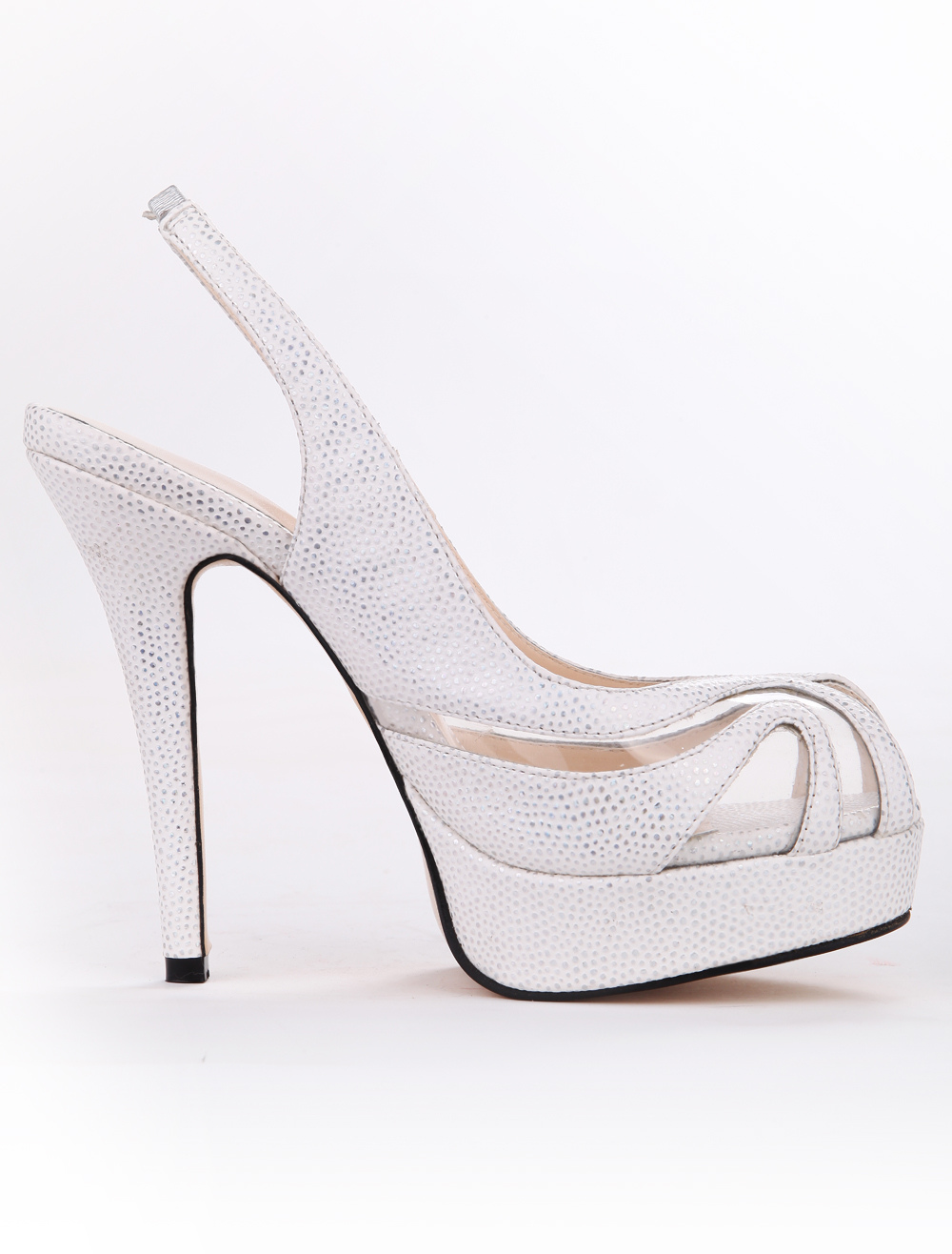 silver platform slingback shoes