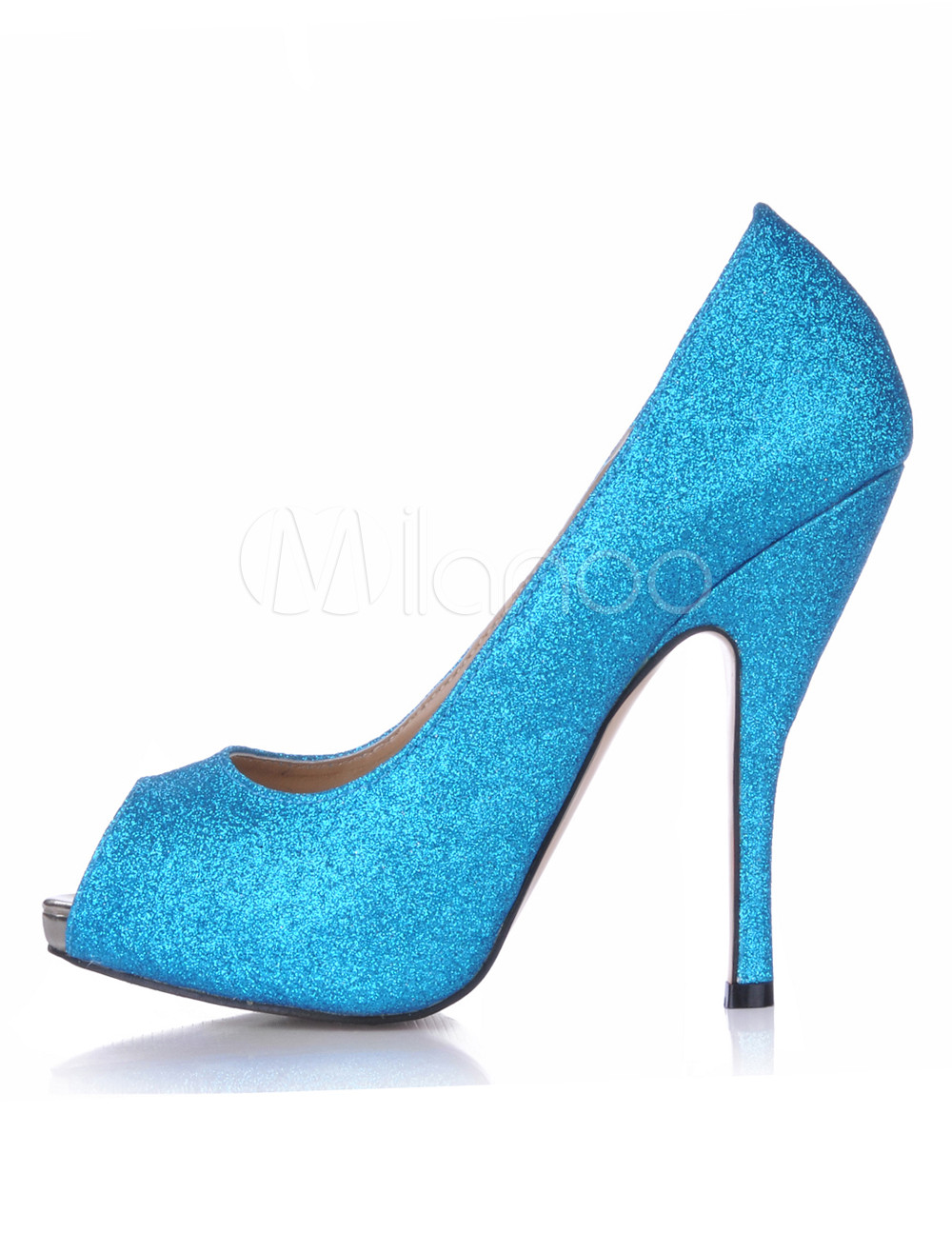 Peep High Heels Women's Glitter Sequince Stiletto Pumps Shoes