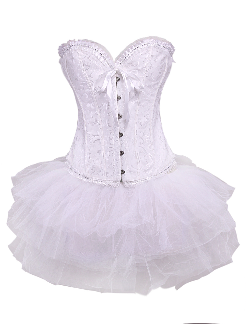 white tulle corset
