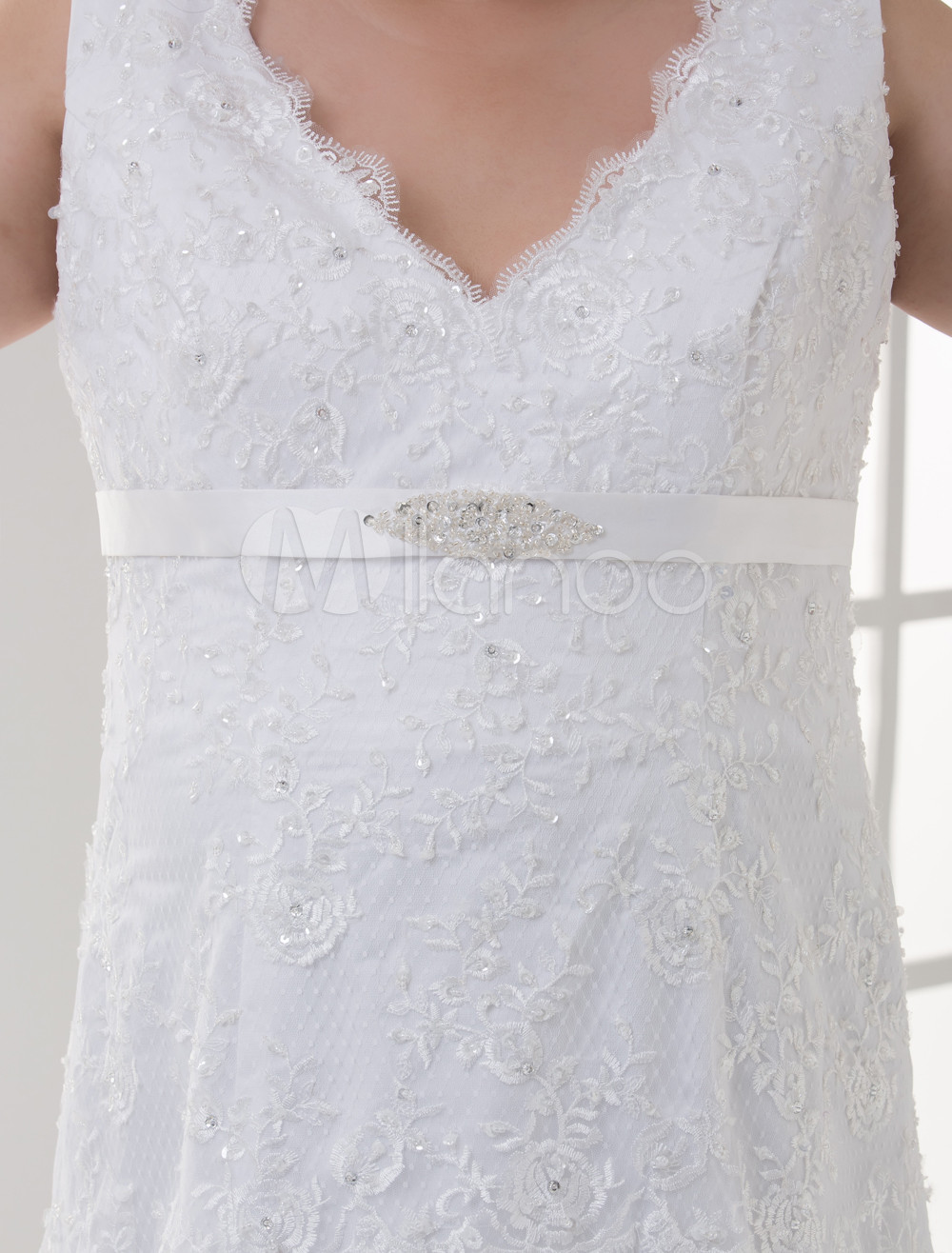 long white sheath gown