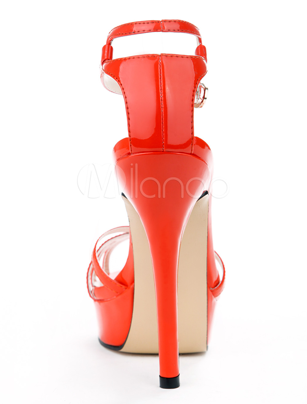 Red T-Strap Stiletto Heel Dress Sandals For Woman - Milanoo.com