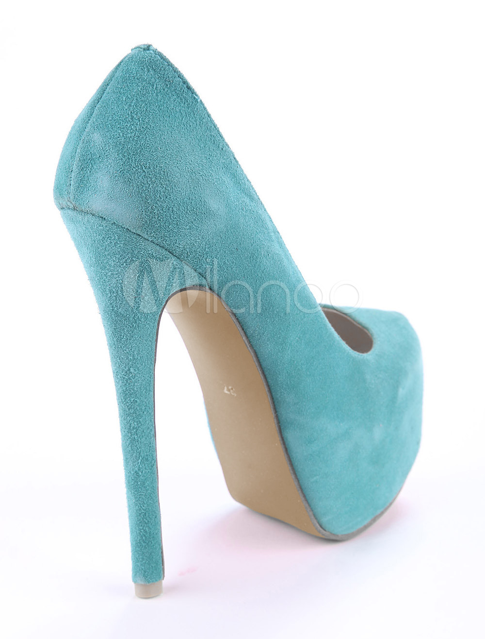 Green Platform Sheepskin Suede Women's High Heels - Milanoo.com