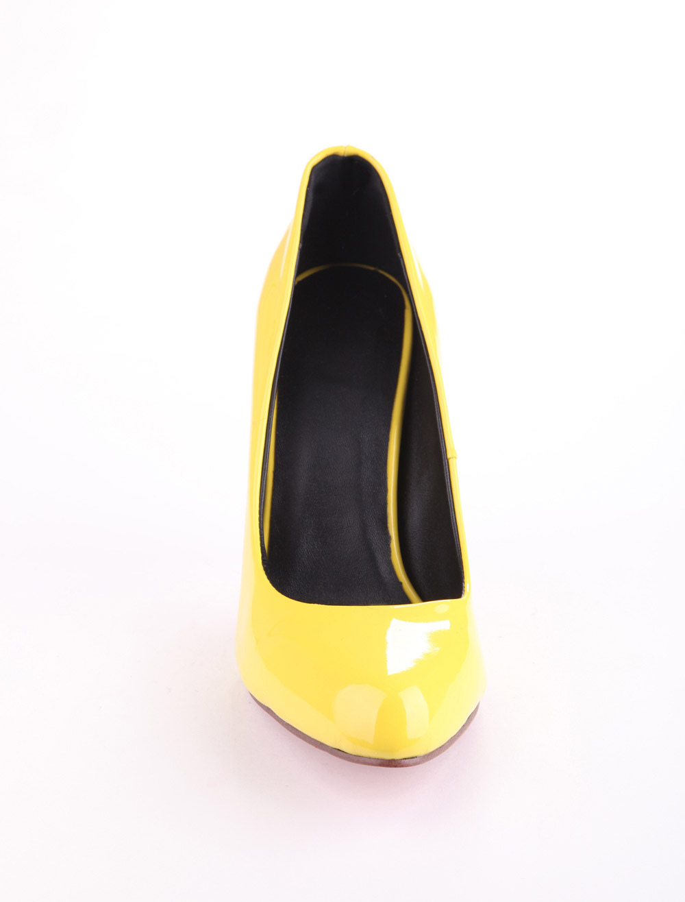 yellow leather pumps