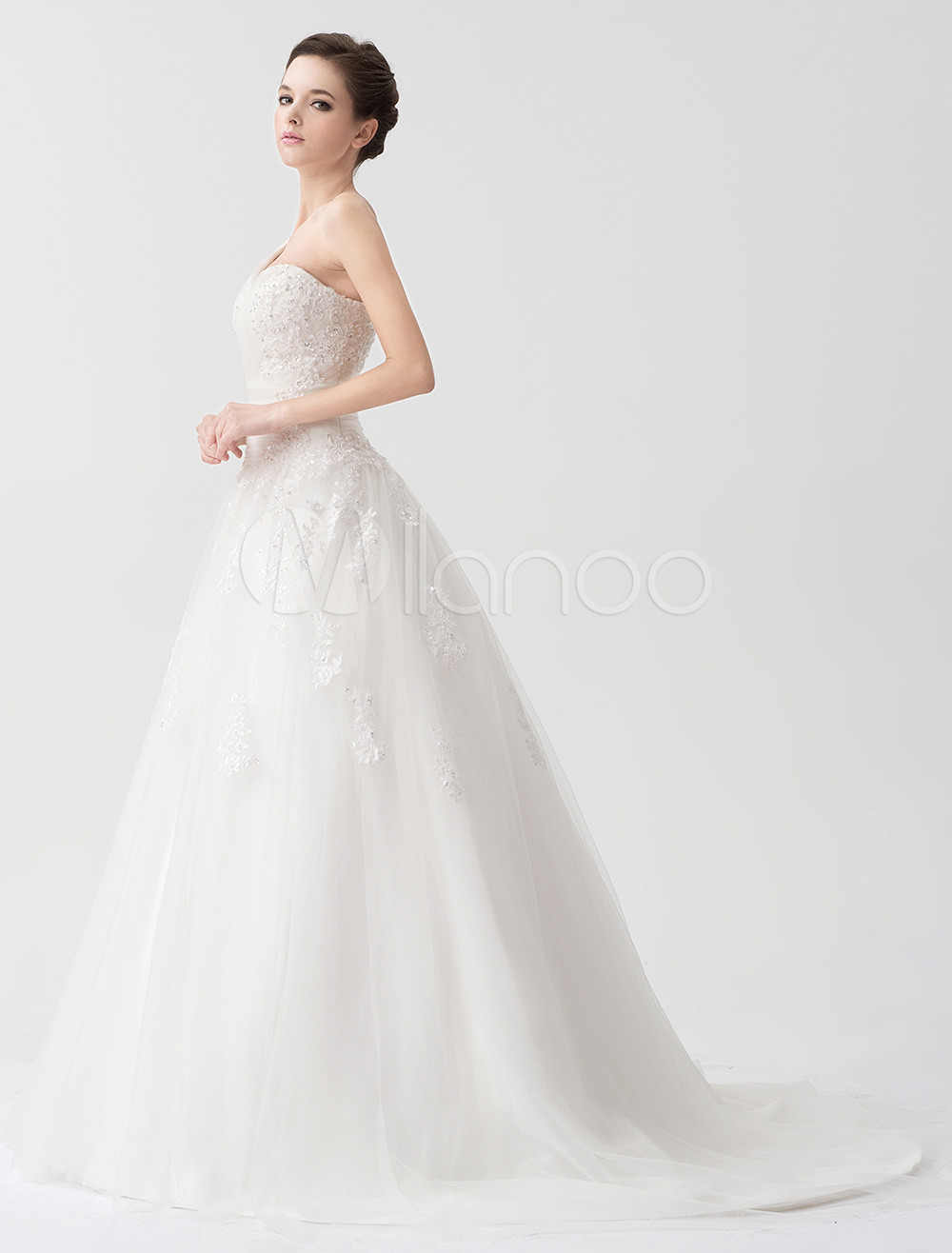 elegant-ivory-beading-one-shoulder-a-line-wedding-dress-for-bride-milanoo