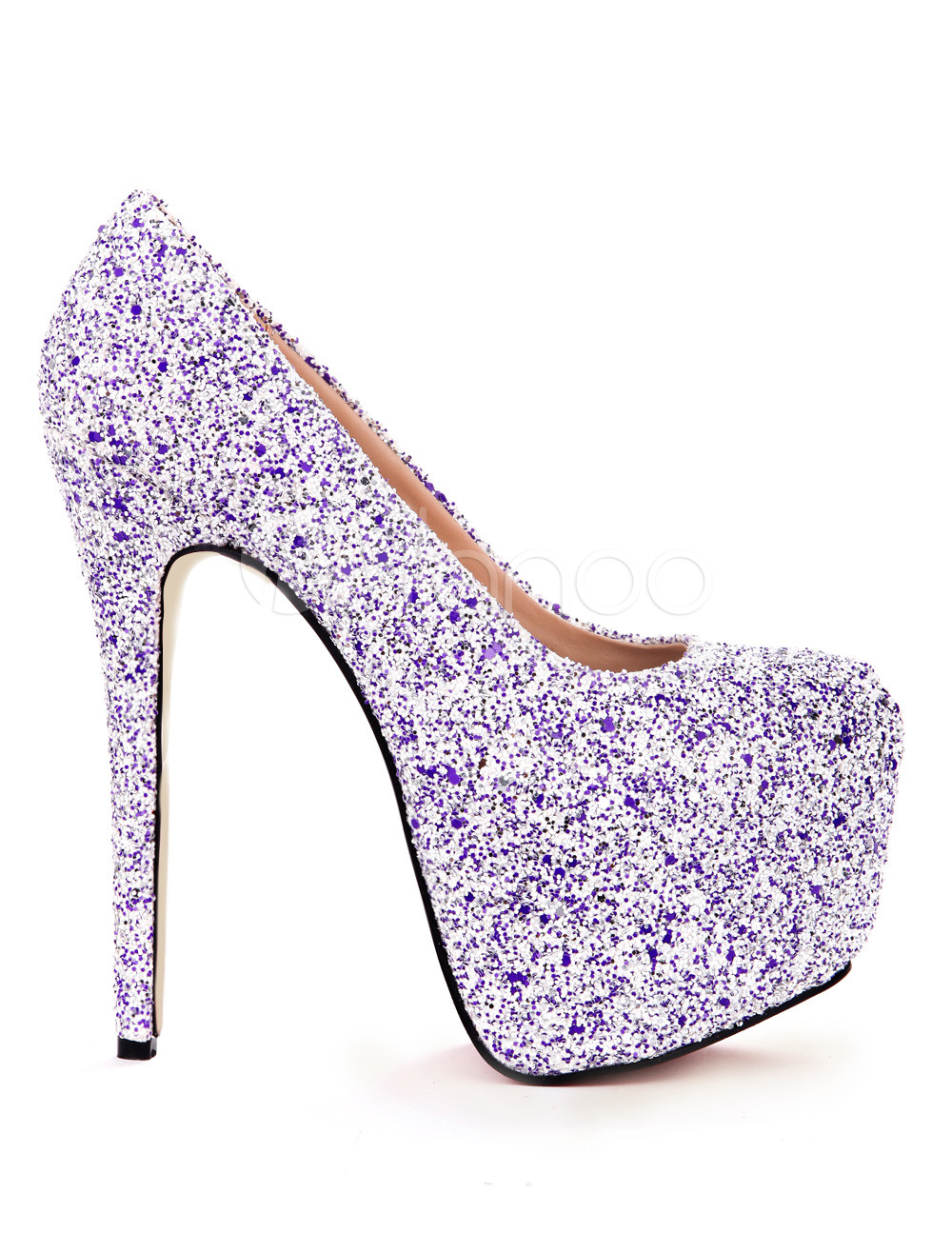 Sequined Cloth Platform Pumps - Milanoo.com