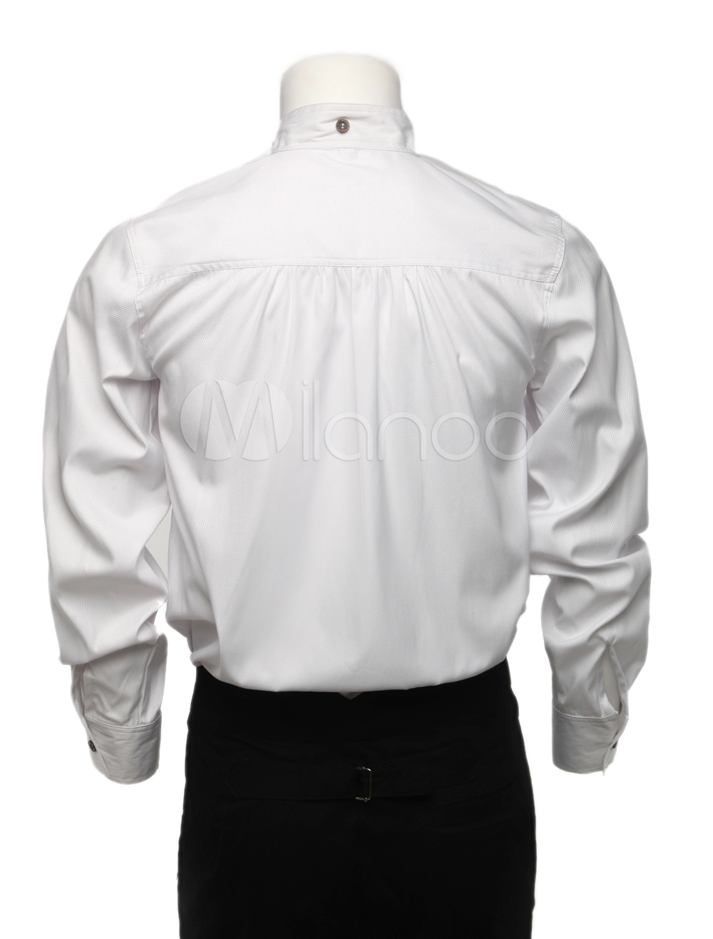 Steampunk Dress Shirts Wing Collar Button Up Long Sleeve White Shirts