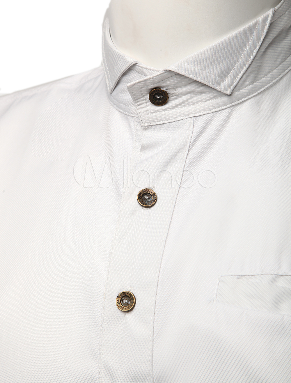 Steampunk Dress Shirts Wing Collar Button Up Long Sleeve White Shirts