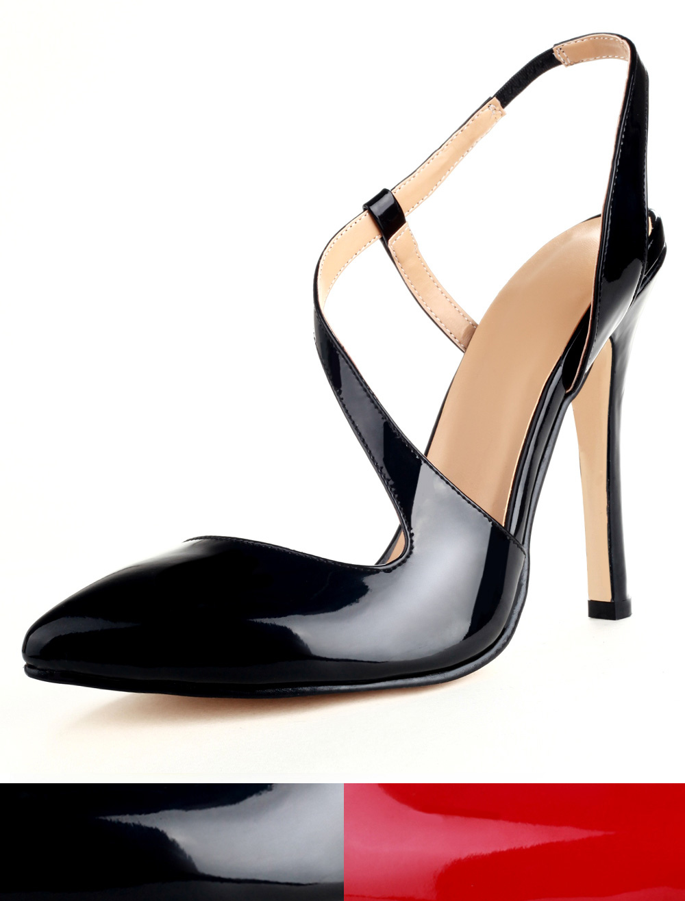 Pointed Toe Patent Suede High Heels