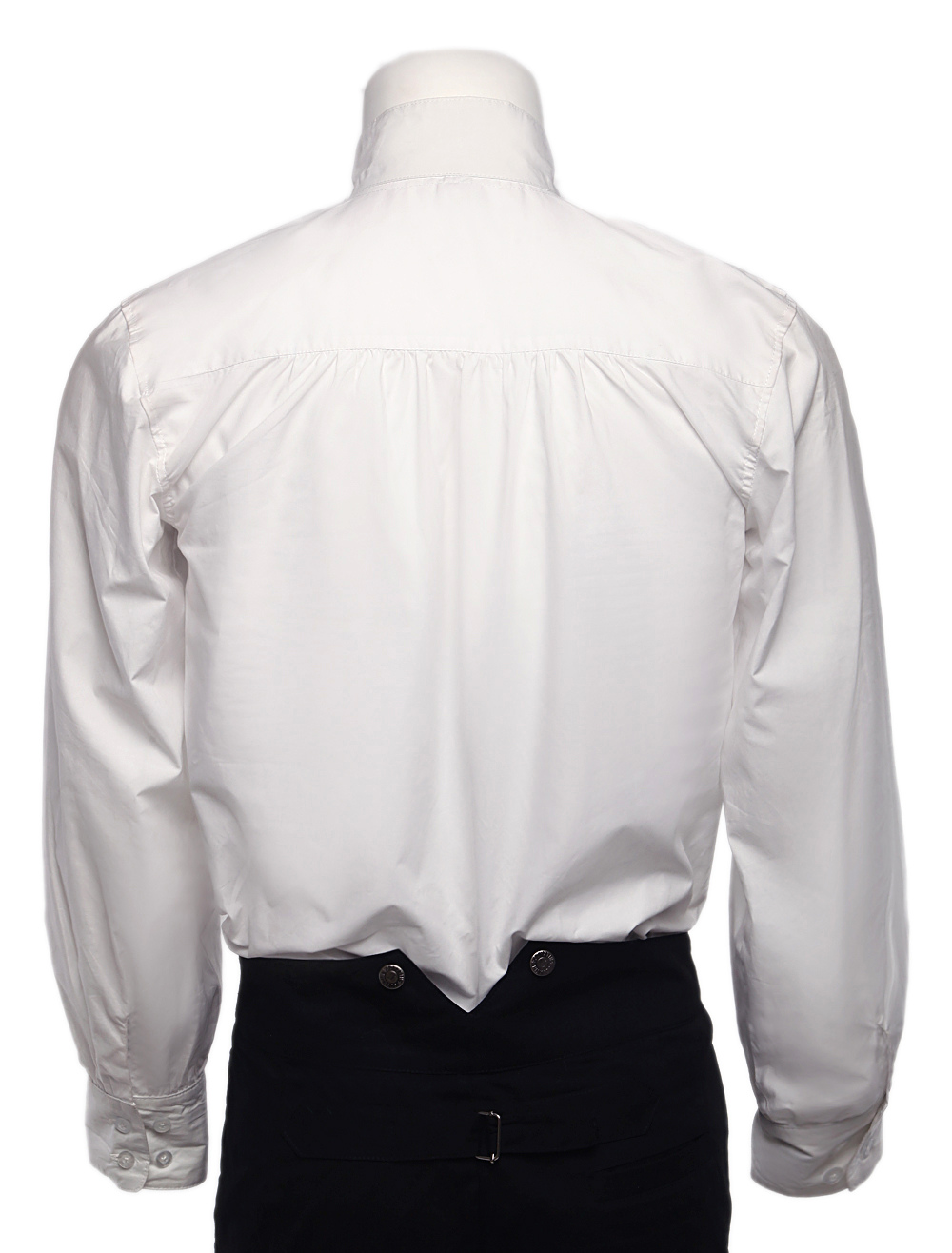 Retro Steampunk Shirts Men's White Long Sleeve Stand Collar Vintage ...