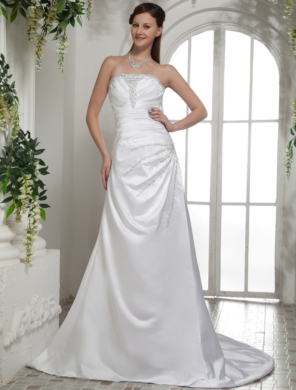 bridal satin white