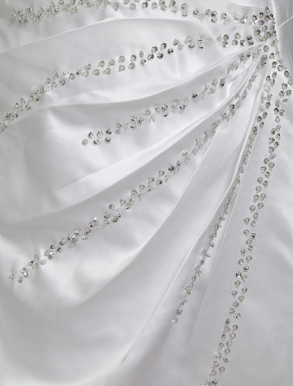 White Satin Beading A-line Sleeveless Bride's Wedding Dress - Milanoo.com