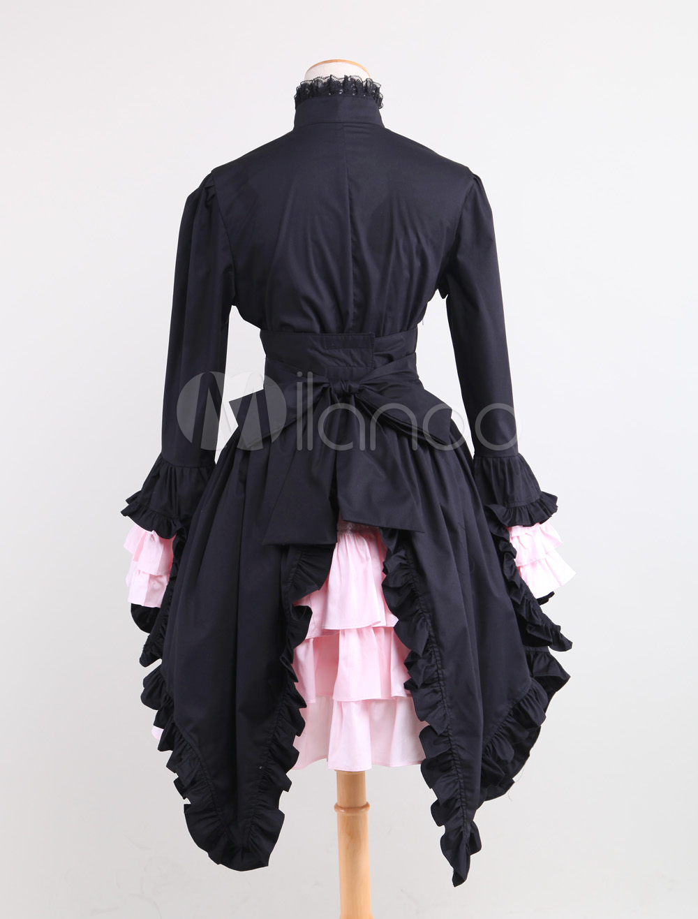 Black And Pink Cotton Gothic Lolita Dress - Milanoo.com