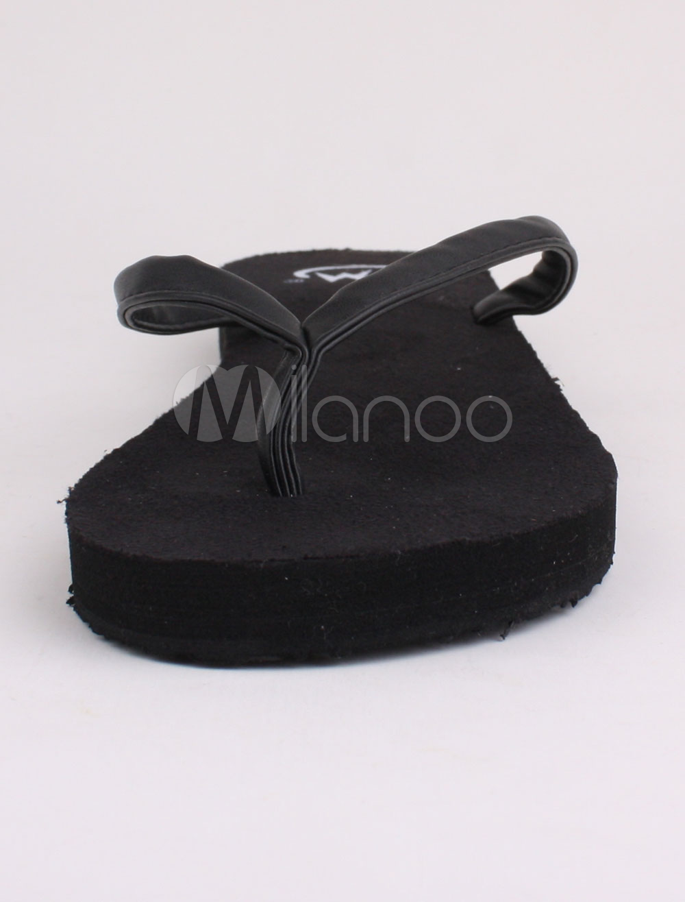 black leather flip flops mens