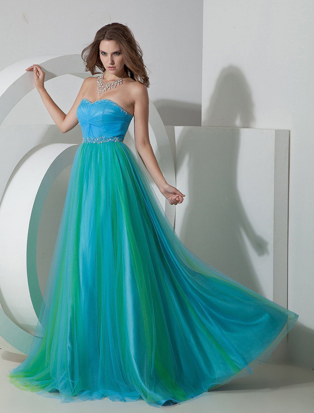 two tone evening gowns