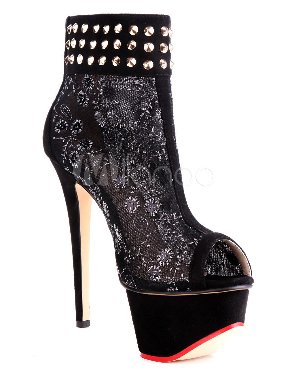 platform high heel booties