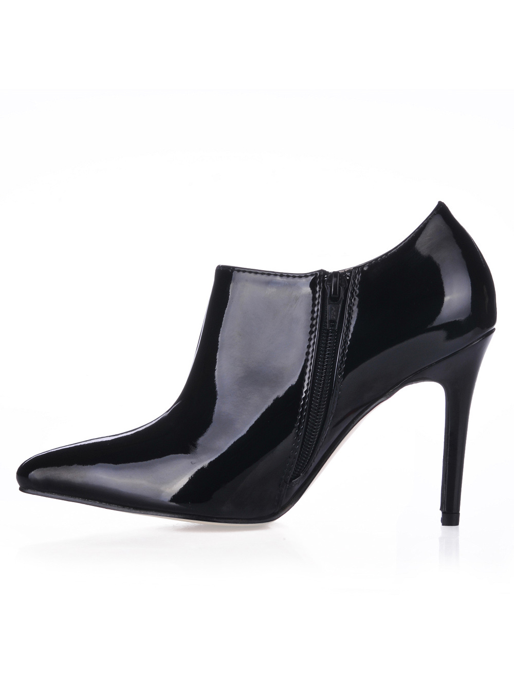 black pointed toe boots heels