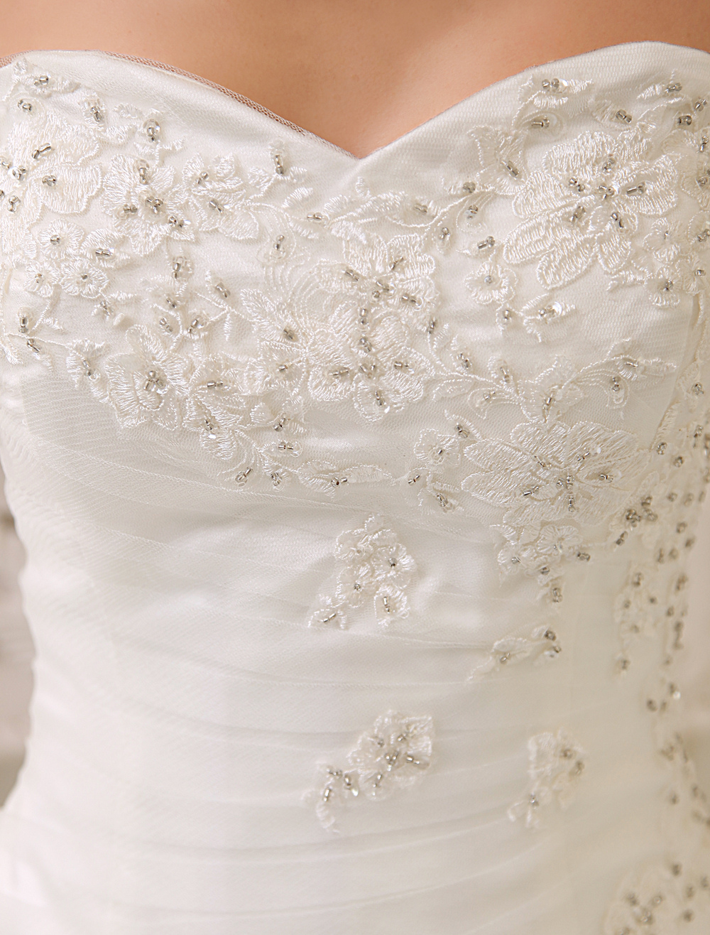 Sheath Satin Floor Length High Neck Beading Elegant Pleating Wedding Dress