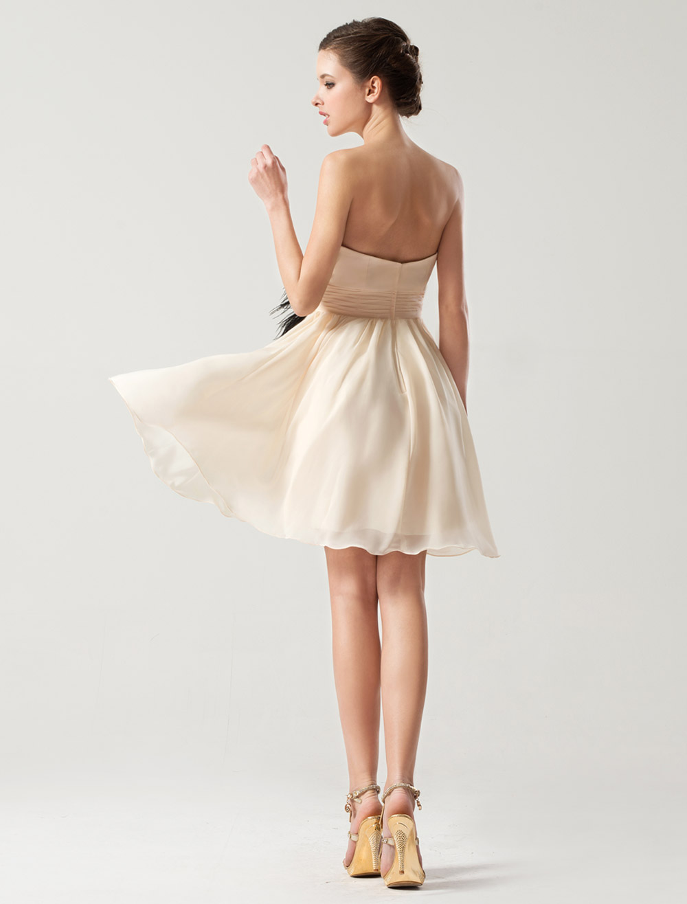 Beautiful Teal Color Short Bridesmaid Dress, Chiffon Sweetheart Short Party Dress