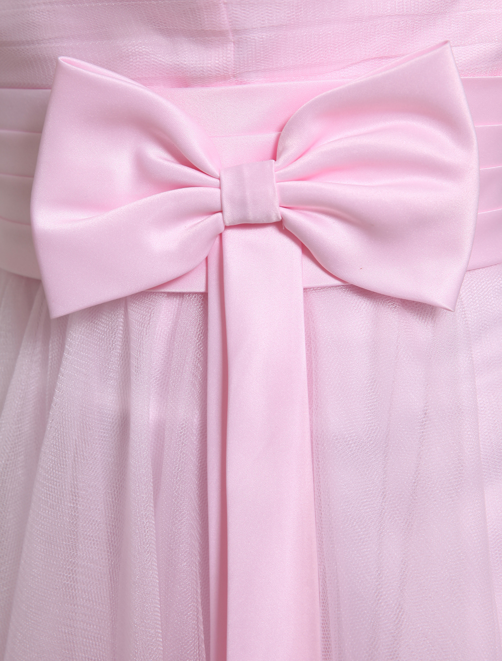 Lovely Pink Strapless A-line Bow Tulle Elegant Cocktail Dress - Milanoo.com