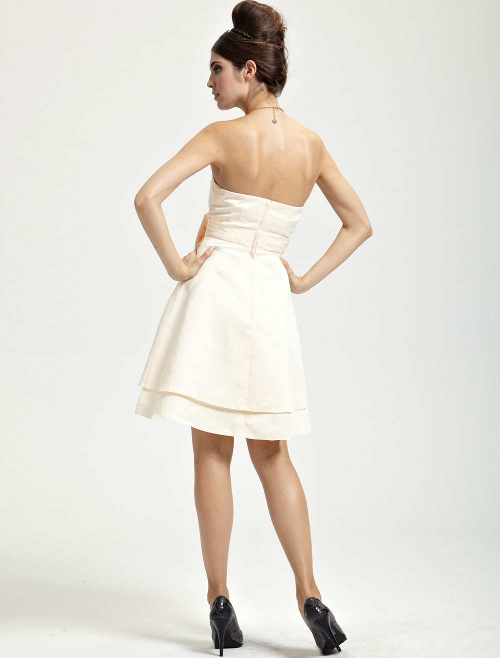champagne strapless bridesmaid dress