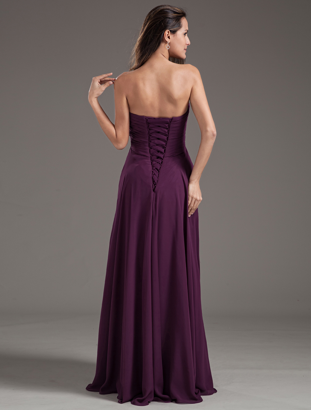 Purple Long Bridesmaid Dress