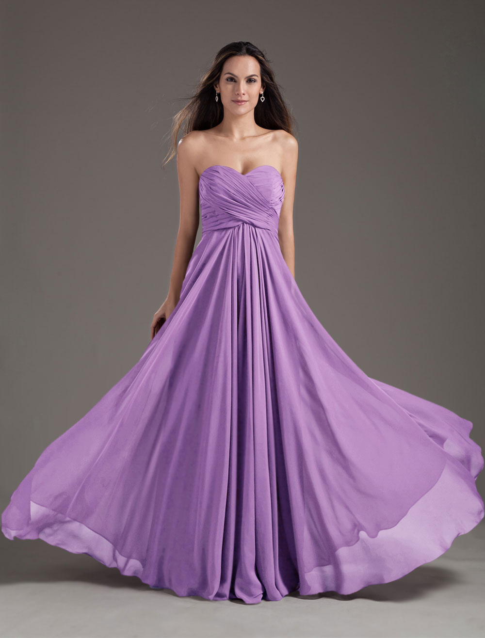 Purple Long Bridesmaid Dress
