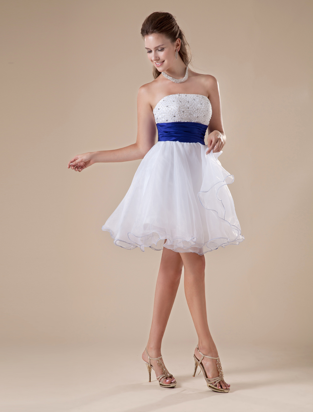 Modern White Tulle Homecoming Dress with Sweetheart Neckline - Milanoo.com