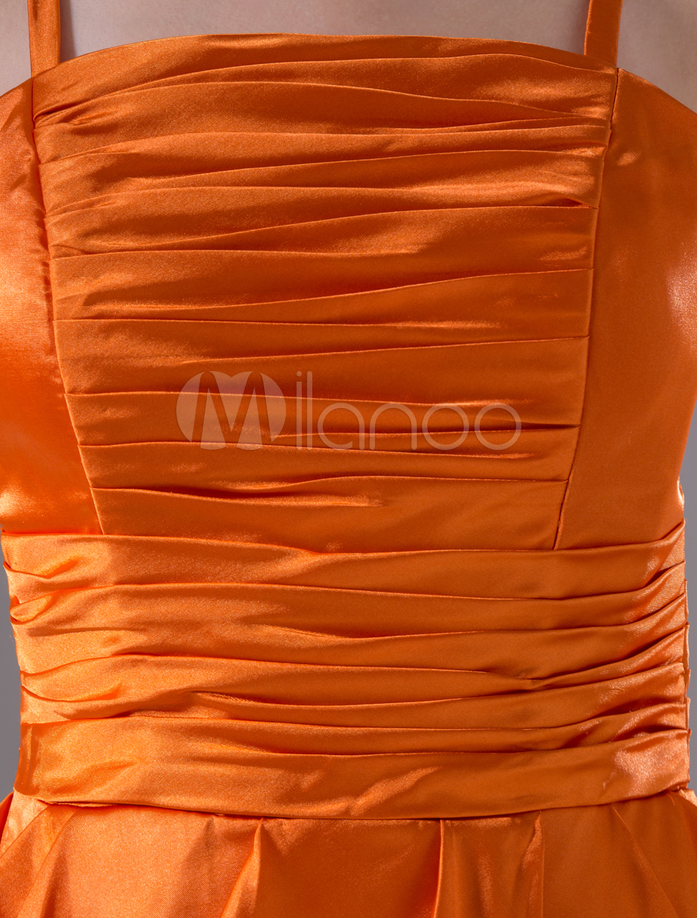 orange satin sheath dress
